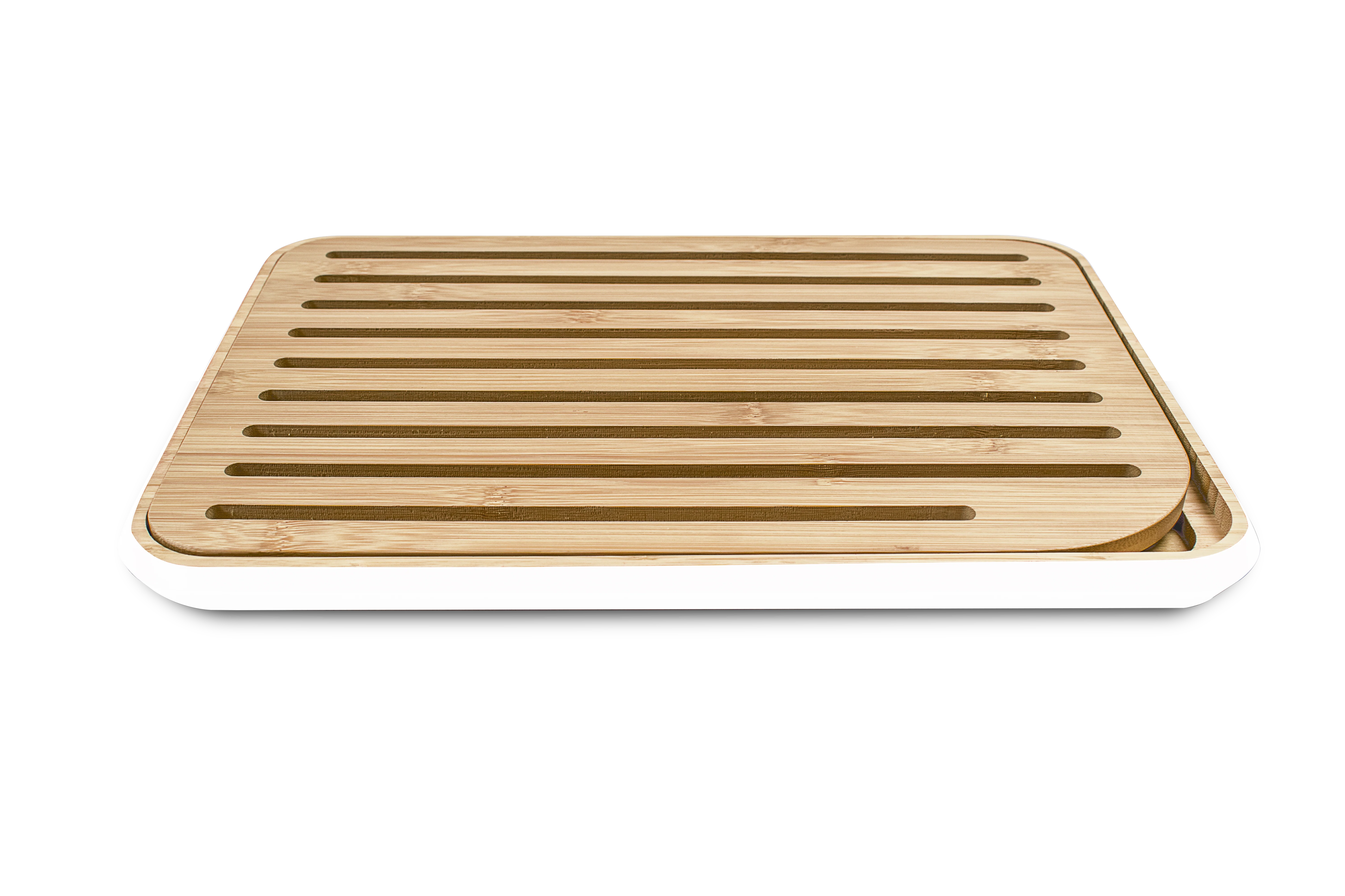 Bamboo Bread Board with Cutting Grooves - Image 3