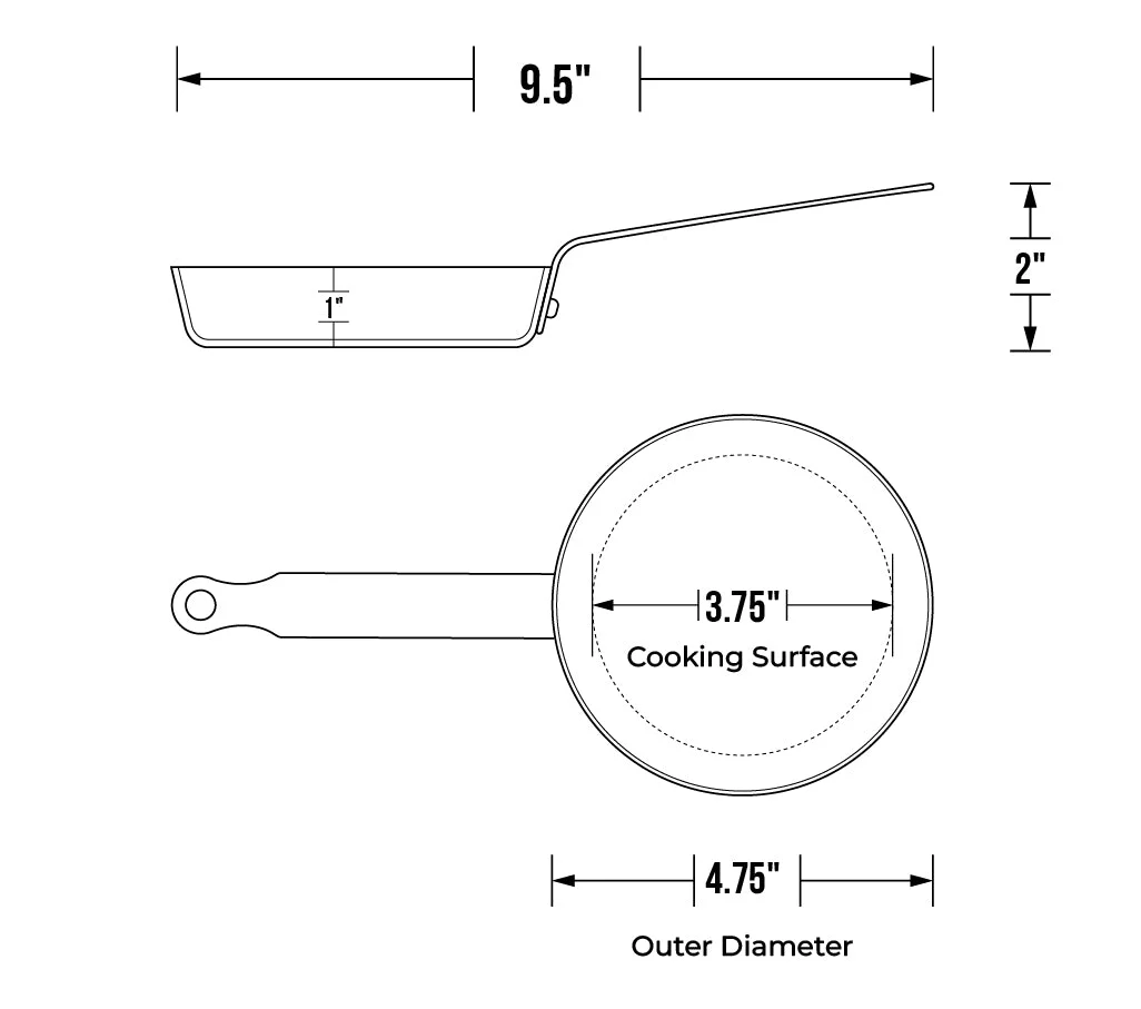 MINERAL B Carbon Steel Egg & Pancake Pan Set of 4 - Image 4