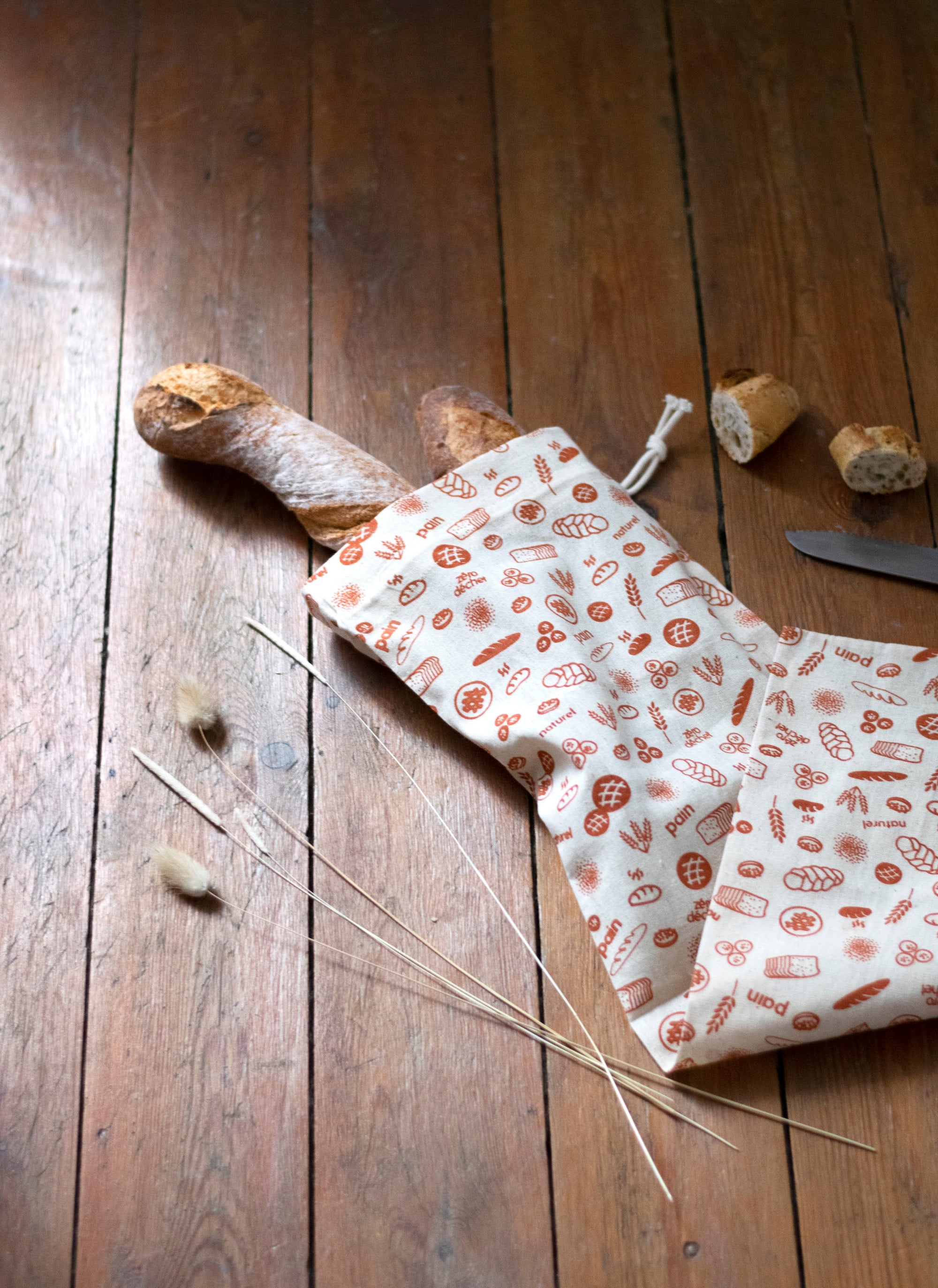 Organic Cotton Bread/Baguette Bag - Image 3