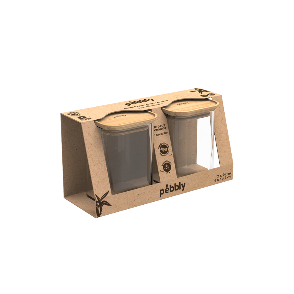 Stackable Glass Container with Bamboo Lid 2pack - Image 4