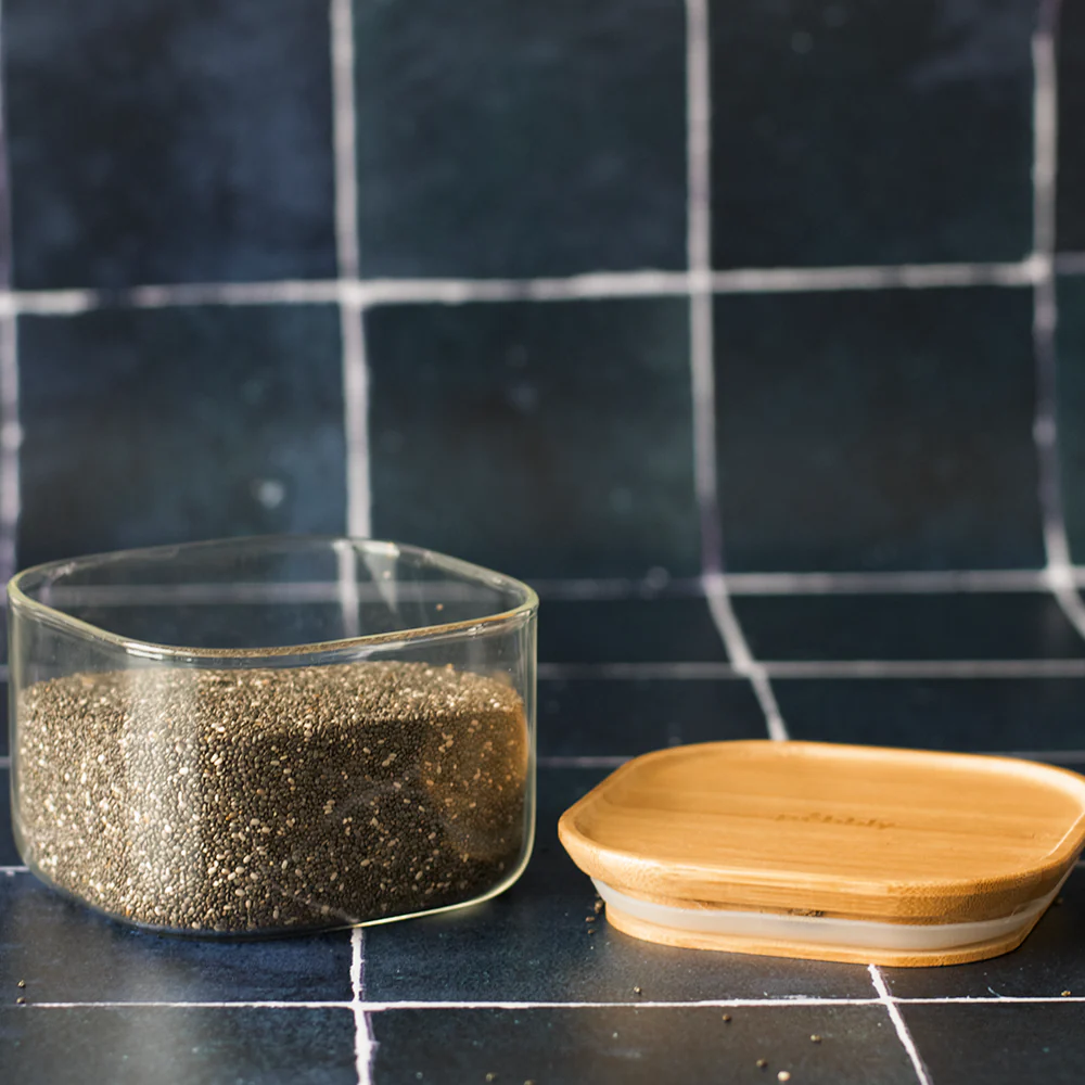 Stackable Glass Container with Bamboo Lid - Image 3